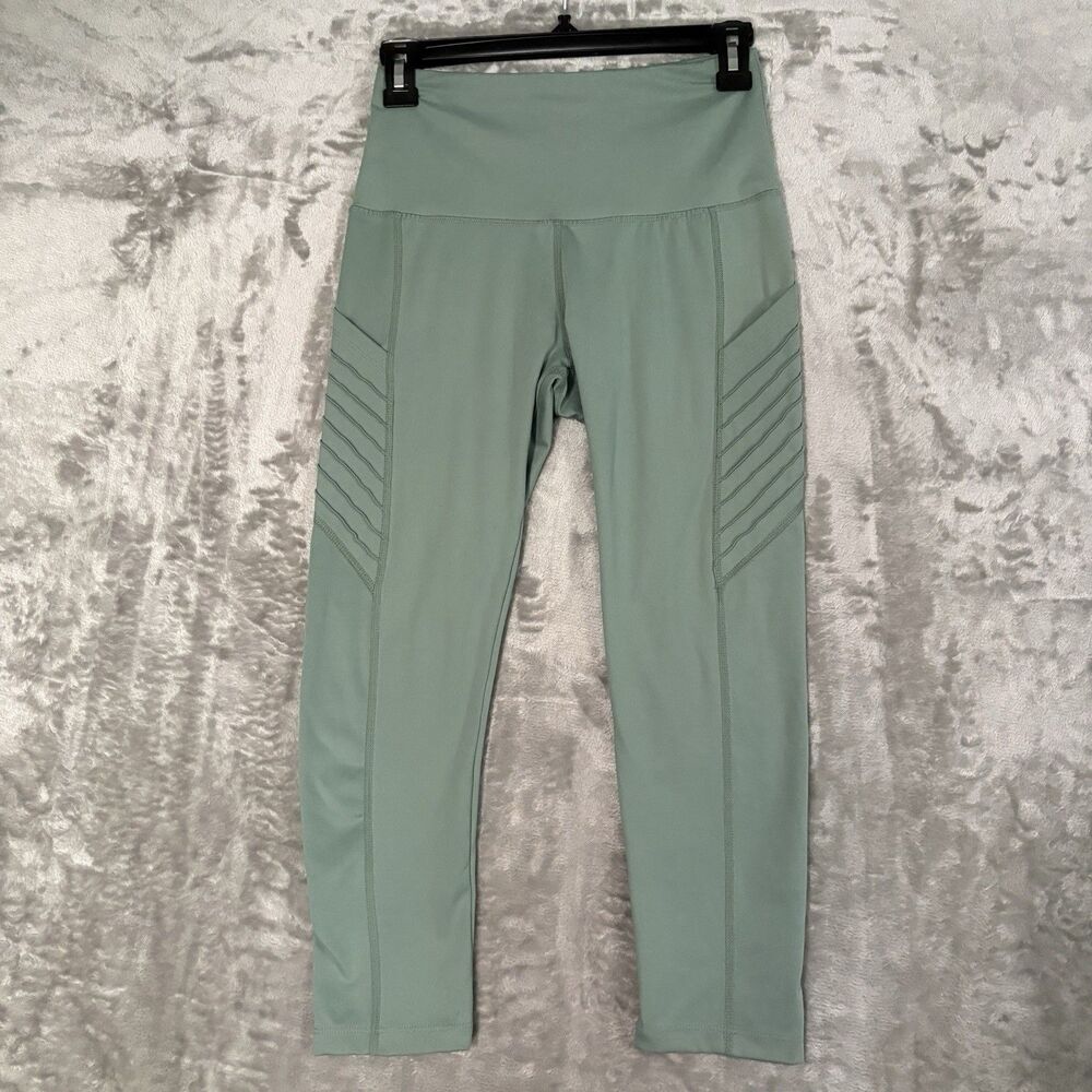 Absolutely Fit Leggings S Sage Mint Green Moto Pocket Crop Athletic Yoga Workout